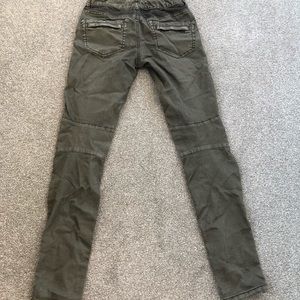 Unique green free people jeans with zippers